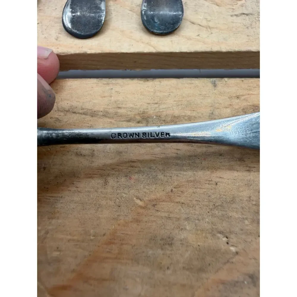 Vintage Crown Silver Shell Pattern Demitasse Spoons (Set of 6)